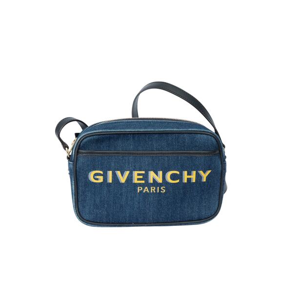 Givenchy Handbags - GIVENCHY Blue Denim Logo Bond Camera Bag
